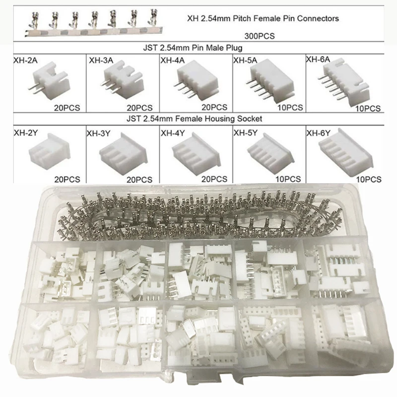 460PCS JST XH2.54 XH 2.54mm PH2.0 Wire Cable Connector 2/3/4/5/6 Pin Pitch Male Female Plug Socket Terminal Plier Set