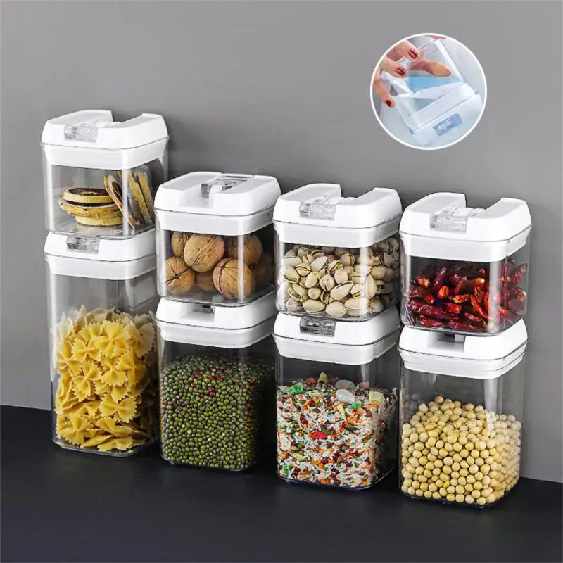 Spice Jar Set Bulk Sealed Jar Kitchen Box Durable Refrigerator Storage Containers Organizer Space-saving Vacuum Technology