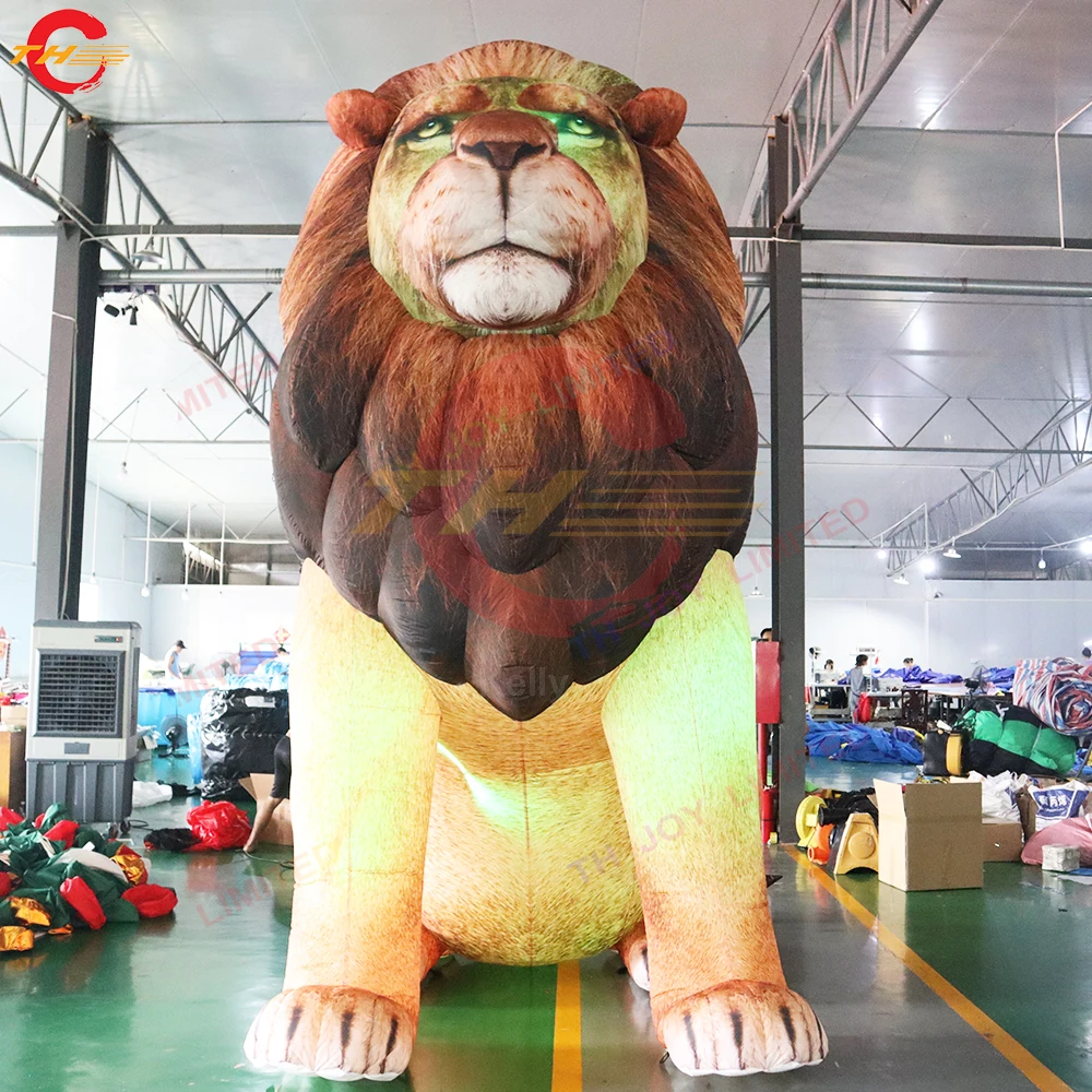 5mH Giant Inflatable Lion Replica Large Realistic Inflatable Animal for Park Decoration