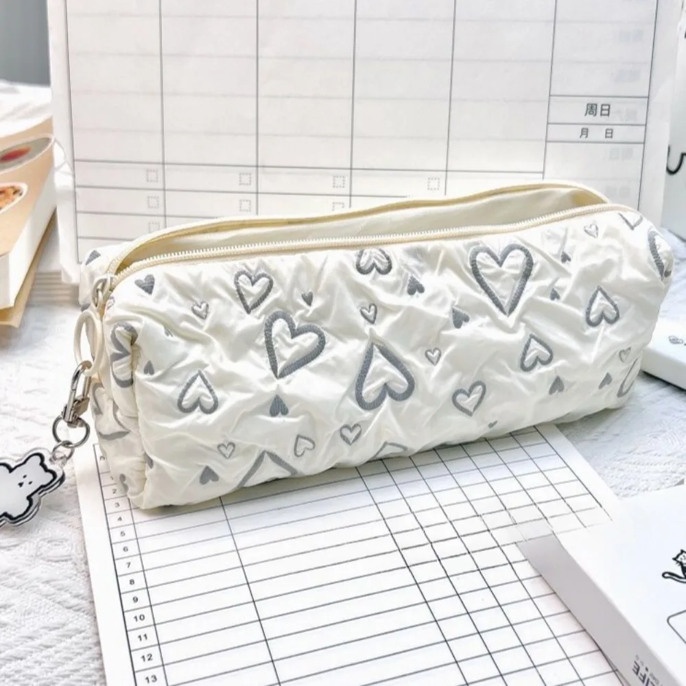 Pencil Case Fashionable Love Pencil Case Large Capacity Stationery Storage Bag Soft Pen Bag Multifunctional Learning Supplies