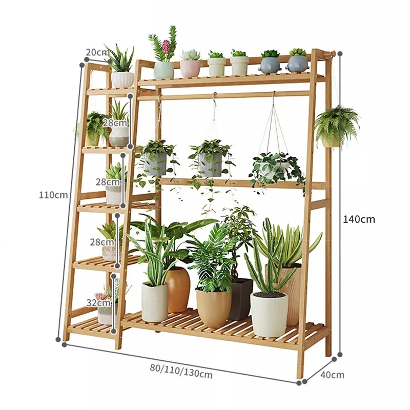 المصممين رفوف النباتات الخشبية شرفة غرفة المعيشة الطابق نوع خليج نافذة رفوف النباتات أصيص زهور البيلون الأثاث Portafiori FYPS