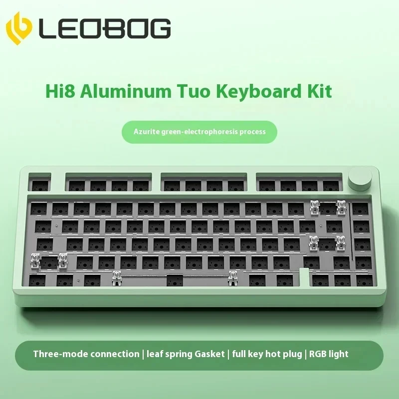 Imagem -06 - Leobot-kit Teclado Mecânico Bluetooth sem Fio Kit de Teclados de Alumínio 80 Teclas 80 Teclas 75 Junta Hot Swap Hi8 Modo 3