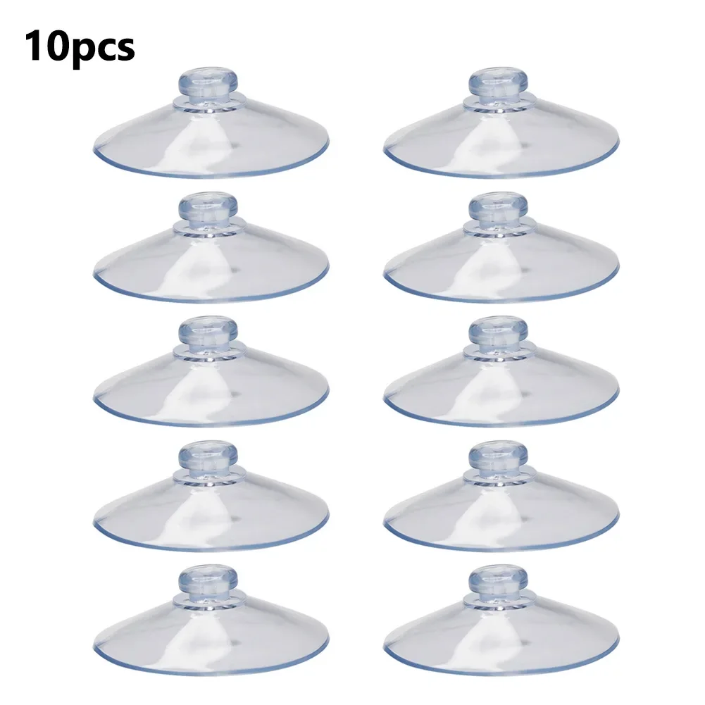 Cangkir isap bening kepala jamur 55mm/50mm, 4/10 buah cangkir pengisap vakum kuat mur jempol kait dinding kamar mandi dapur transparan PVC