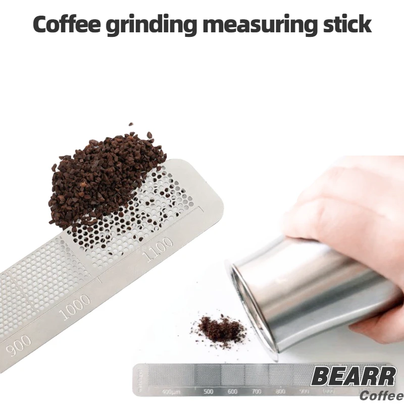 

Coffee Powder Grinding Measuring Ruler Grinding Degree Scale 400/1100 Micron Hand Brewed Coffee Hand Grinder Auxiliary Tool