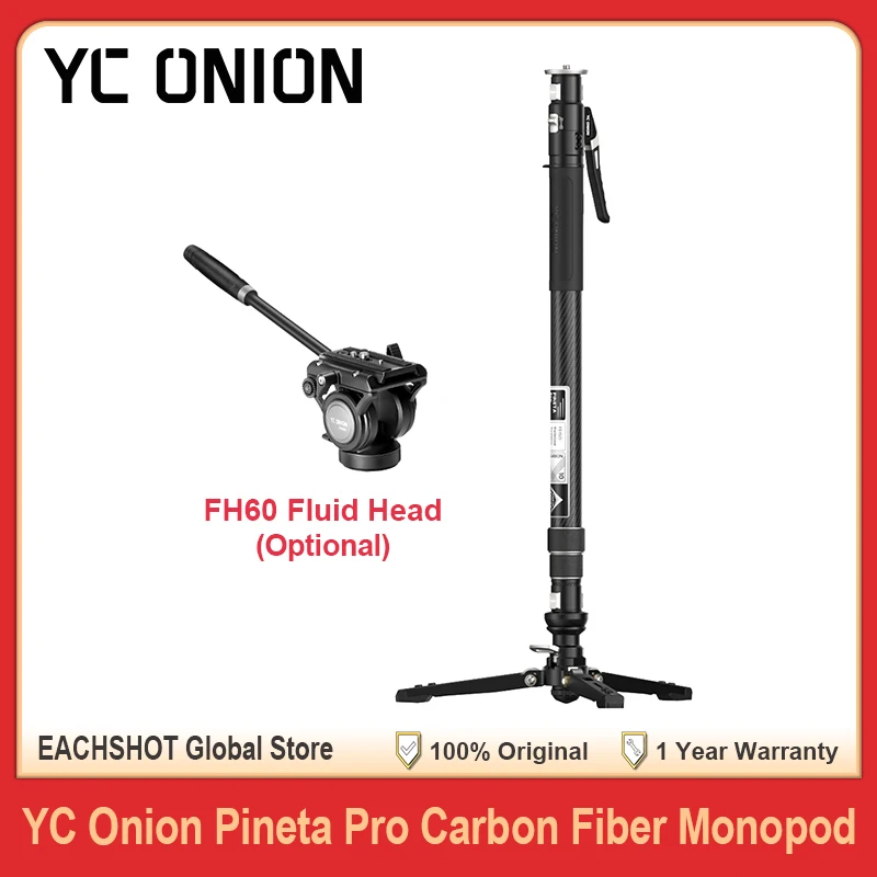 YC Onion Pineta Pro Carbon Fiber Lightweight Monopod with Quick Release Plate Max payload 5kg for Sony Canon Nikon Cameras