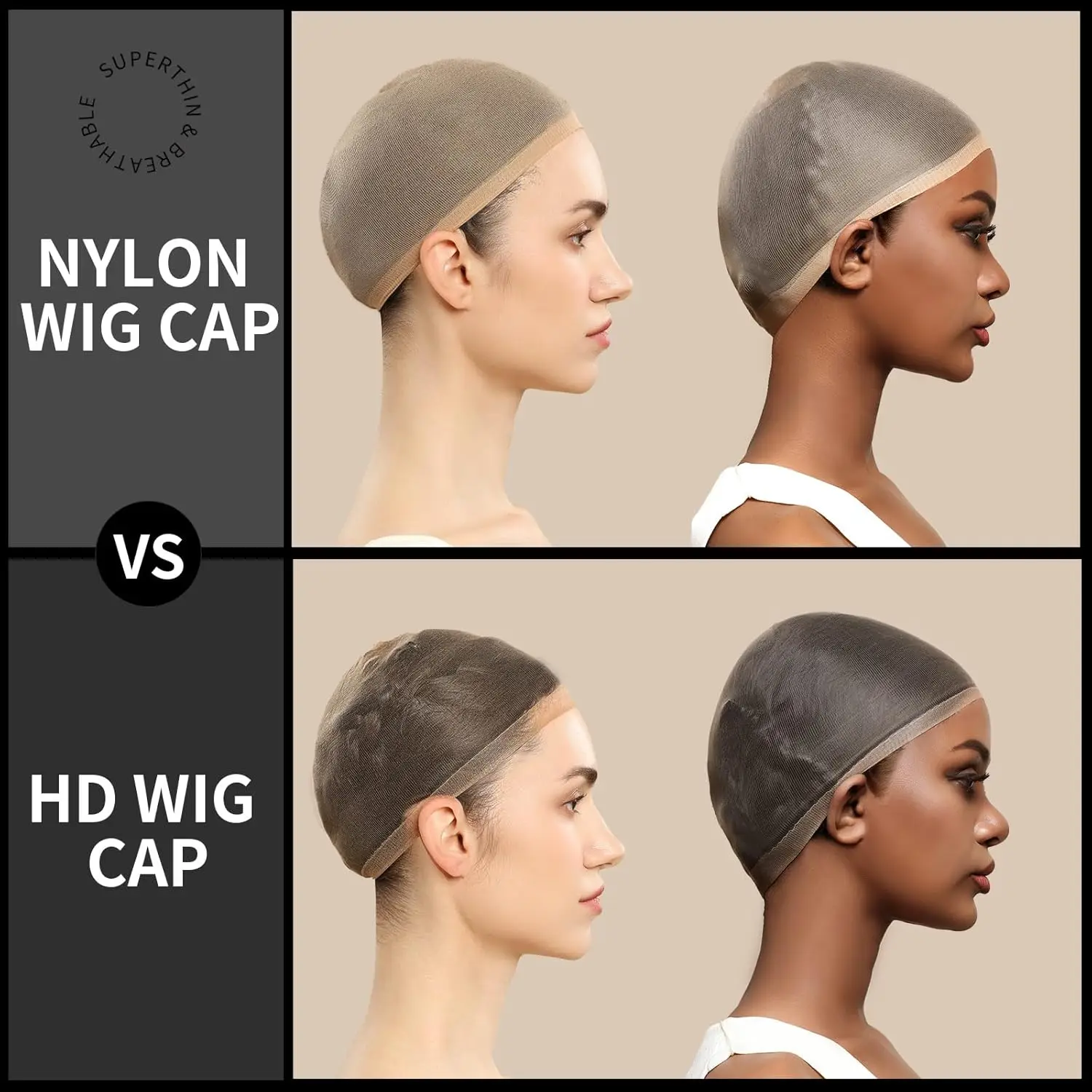 4/12 قطعة شبكة النايلون التهوية عارية الجورب غطاء شعر مستعار Hairnets بسط نهاية إغلاق سوبر اضافية رقيقة الجلد تنفس غطاء شعر مستعار #4