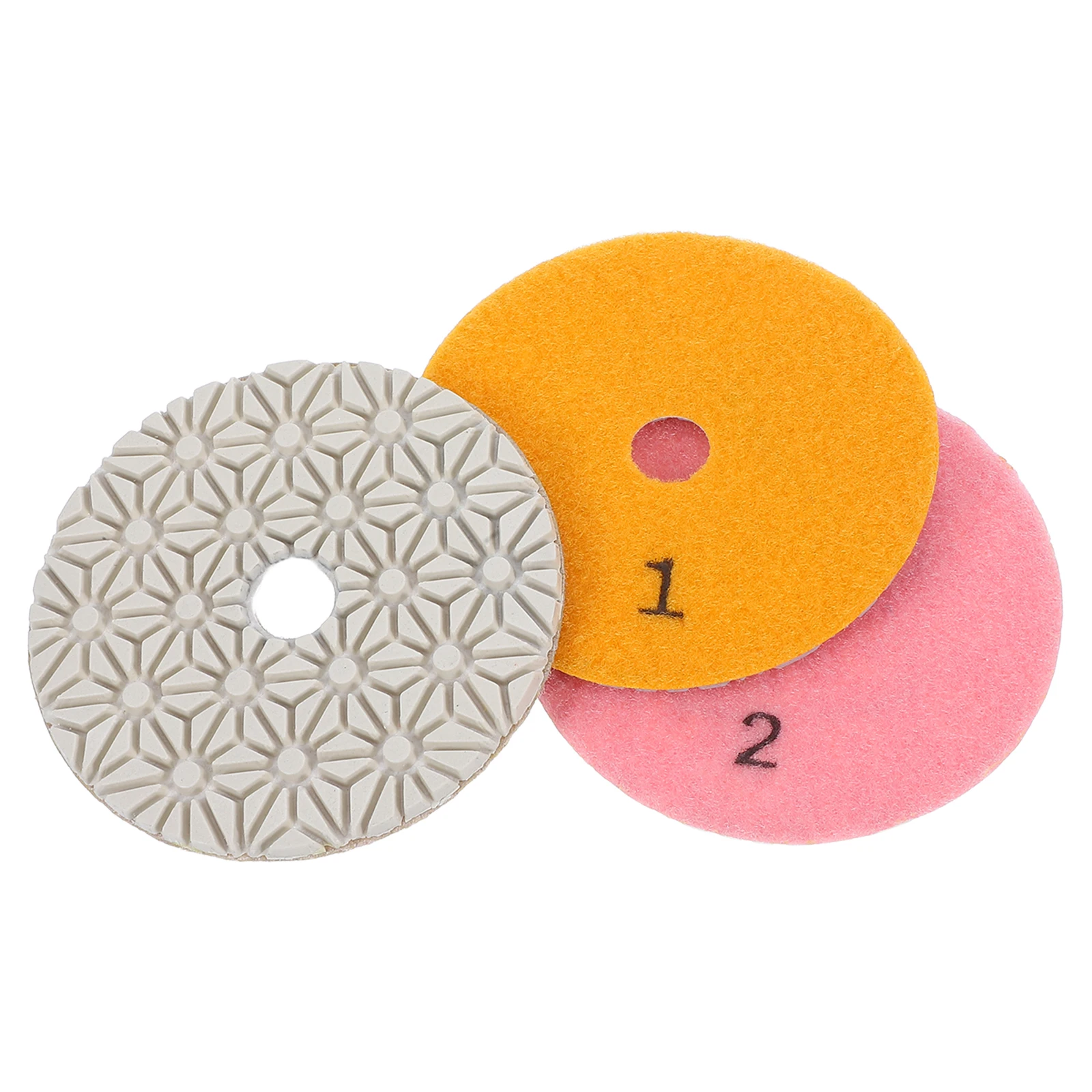 

3pcs Stone Polishing Kit Wet Grinding Pad Diamond Sanding Pads for Tile Floor Granite Marble Surface Treatment