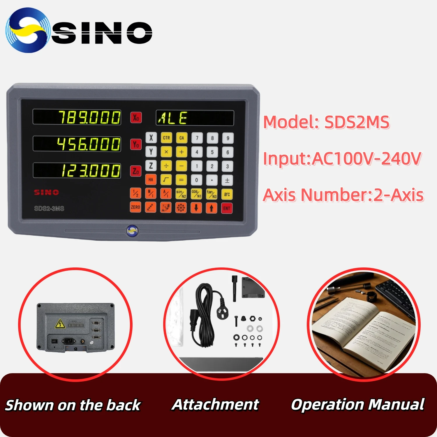 SINO 3PCS 5um or 1um Optical Ruler Linear Scale Encoder with SDS2-3MS 3 Axis DRO kit Milling Lathe Grider Digital Readout Displa