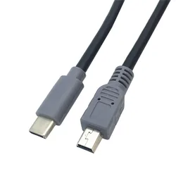 USB 3.1 Type C Male To Mini USB 5 Pin B Male Plug Converter OTG Adapter Lead Data Cable for Mobile Macbook 25cm 100cm