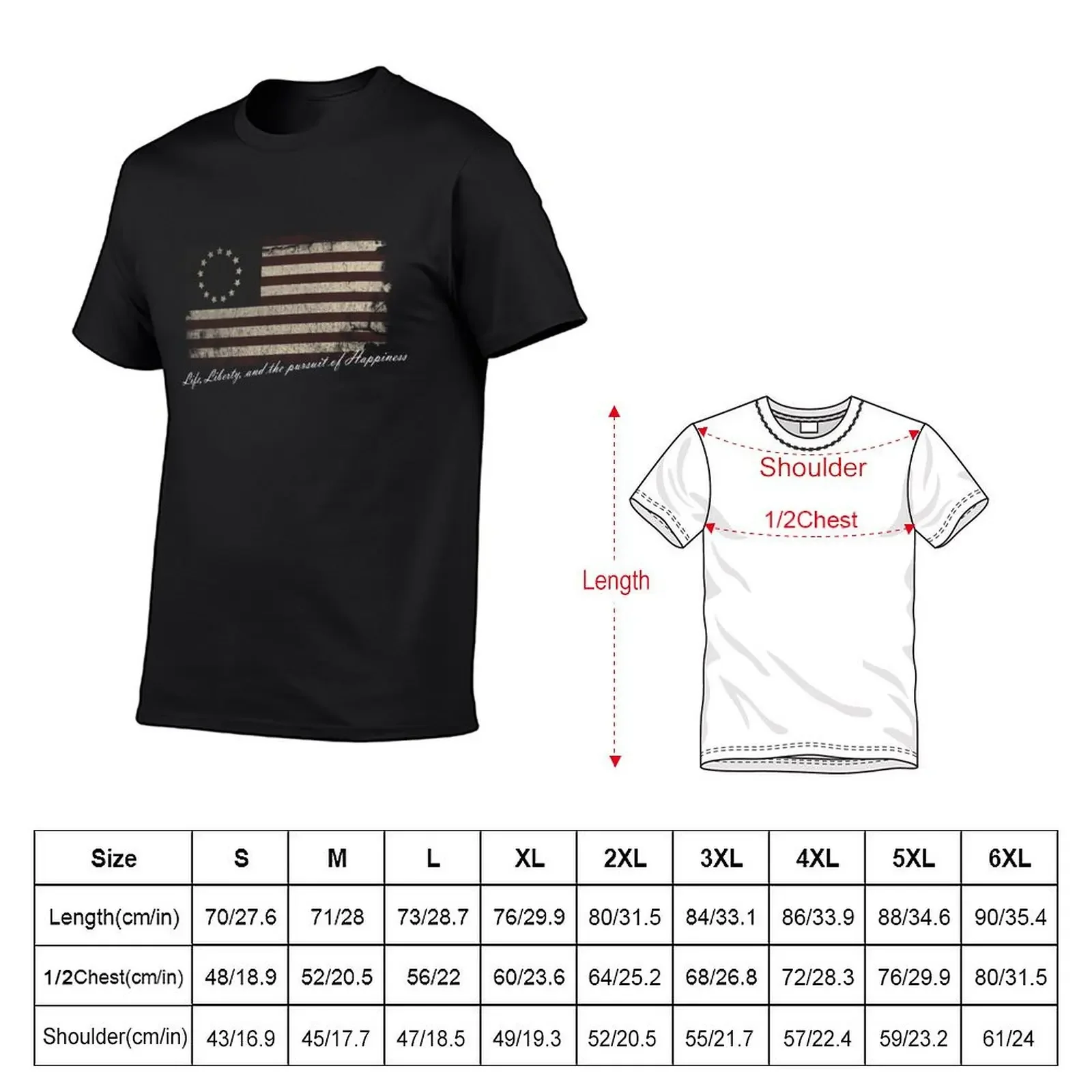 Betsy Ross American Flag Vintage T-Shirt Louboutins graphic tee shirt sweat men t shirts high quality