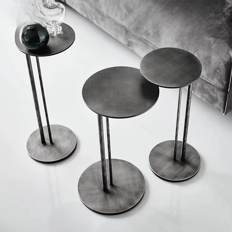 

Modern Style Villa Living Room Luxury Sofa Side Table Set Hotel Restaurant Metal Frame Grey Corner Table Furniture