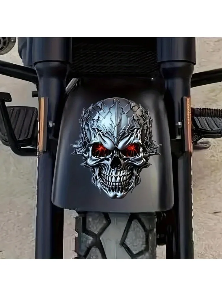 AliExpress 3D Metal Skull Stickers for Cars and Motorcycles - Waterproof PVC Scratch Resistant Stickers, Bicycle Accessories