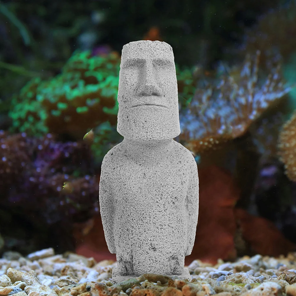 Sandstone Moai Statue Easter Island Moai Aquarium Small Moai Statue Ornament Aquarium Moai Statue Underwater Moai Statue