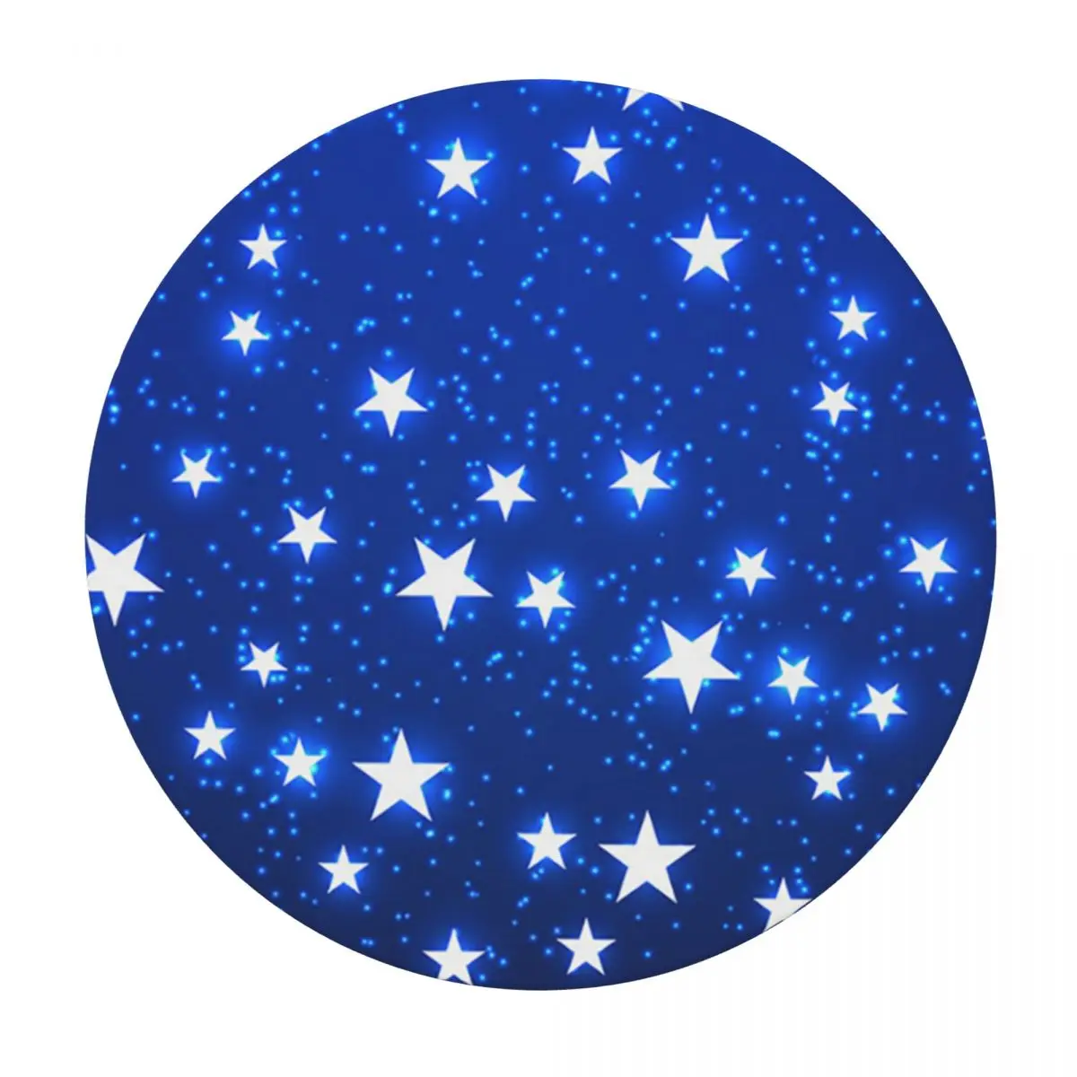 Navy Blue Sky And Stars Print Waterproof Round Tablecloth Oilproof Table Cloth for Kitchen Events Dining Table Cover