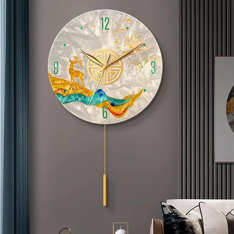 Living Room Wall Clock Art Mural Nordic Large Luxury Interior Aesthetic Wall Watch Modern Creative Horloge Ornaments Home Decor