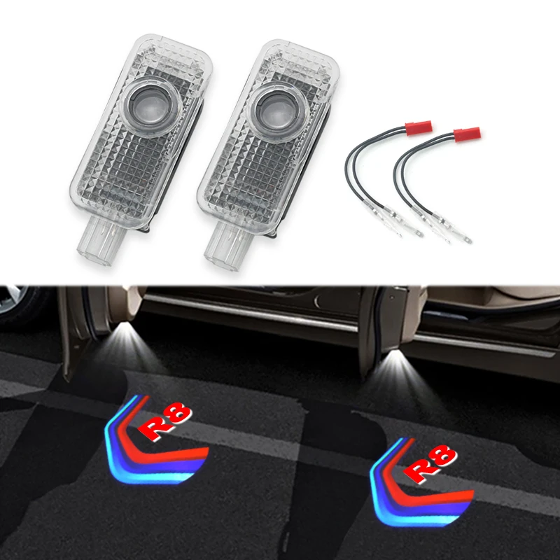 

2pcs Car LED Door Light Projector Lamp Ghost Shadow Lights 12V For Audi R8 2007-2019 A3 A4 B6 B7 B8 A5 A6 C5 C6 Car Accessories