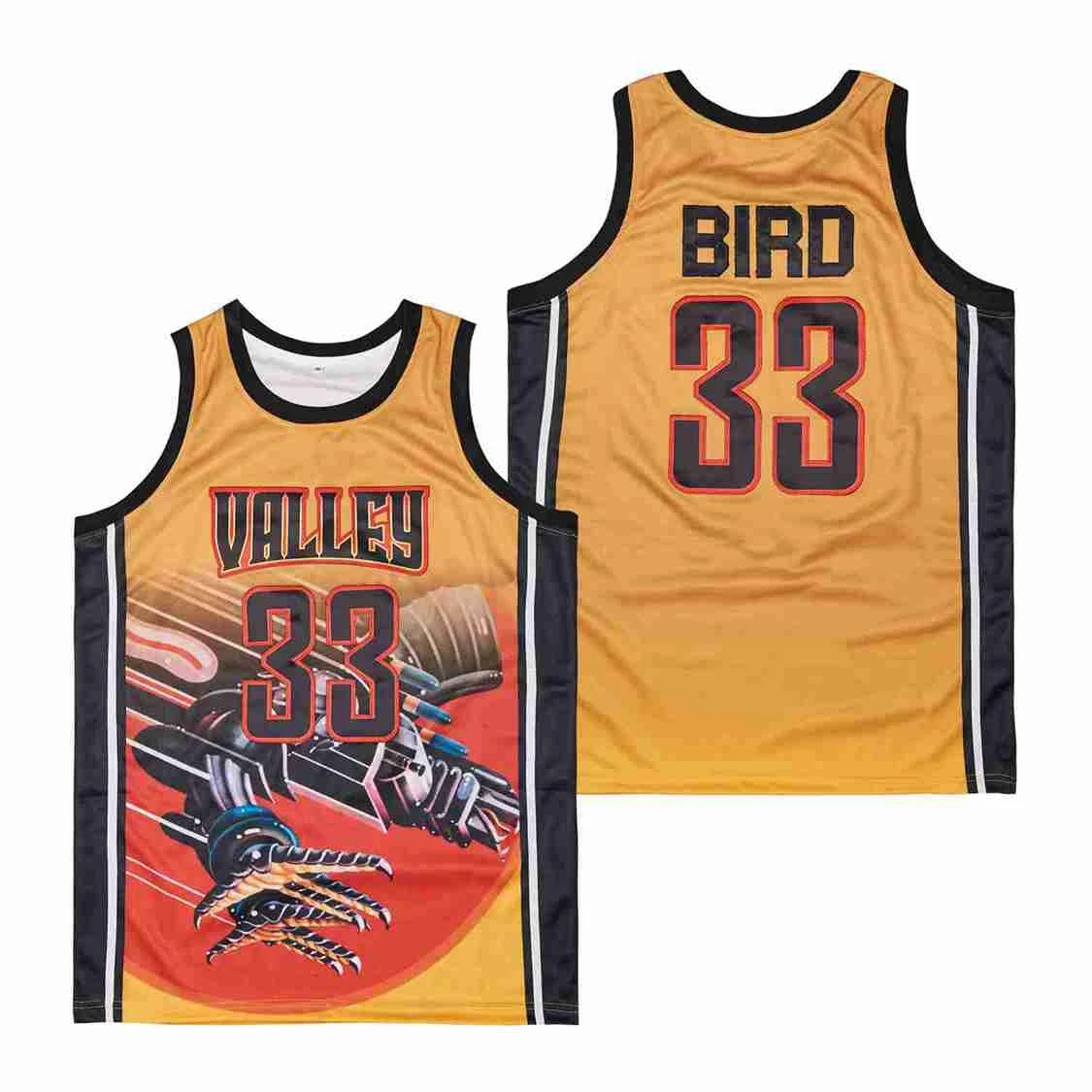 

Basketball Jerseys Valley 33 Bird Jersey Sewing Embroidery Outdoor Sports Hip Hop Breathable High-quality Yellow 2023 New