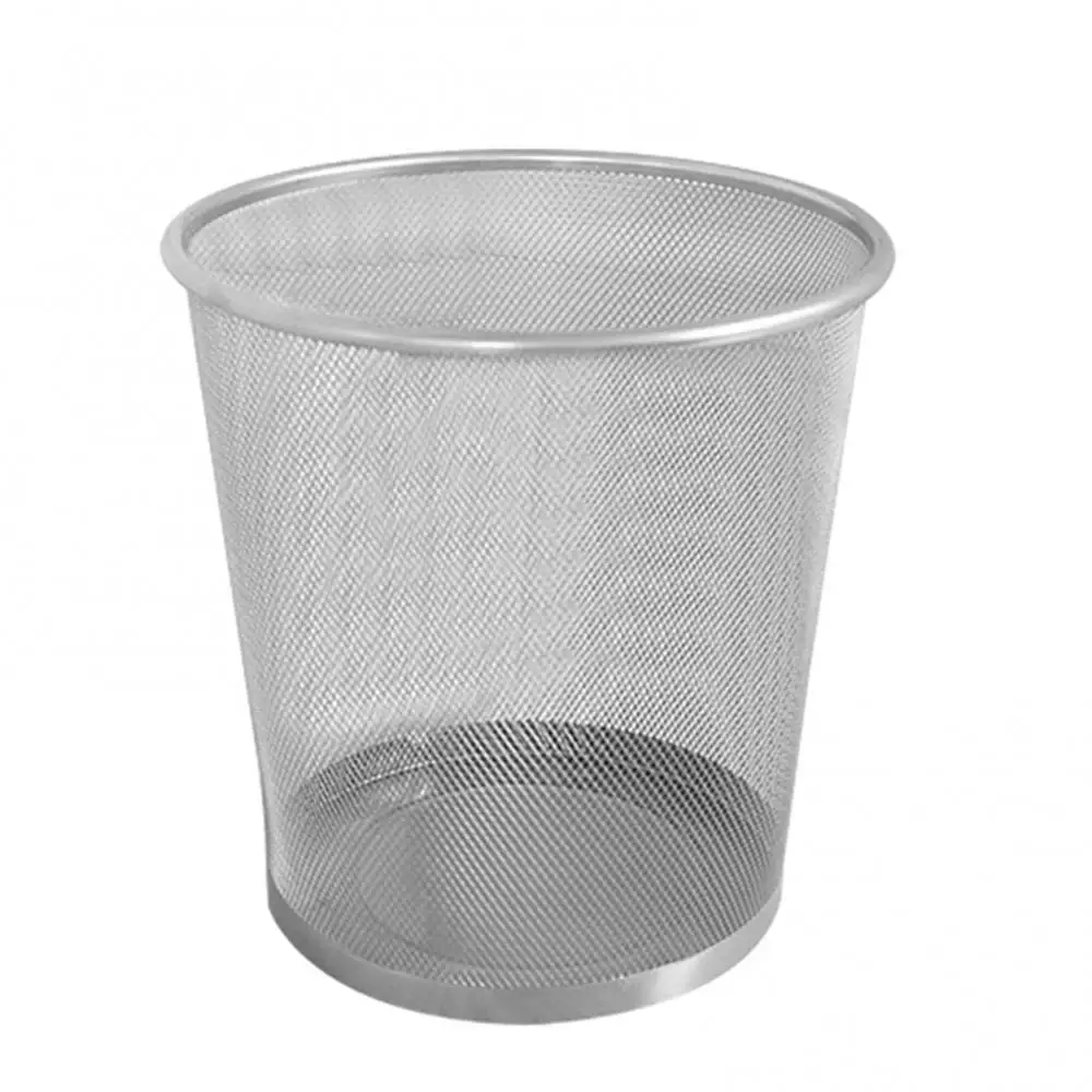 Mesh Trash Bin Paper Basket Office Rubbish Waste Holder Can Trash Can Household Bathroom Toilet Bedroom Living Room Waste Bins