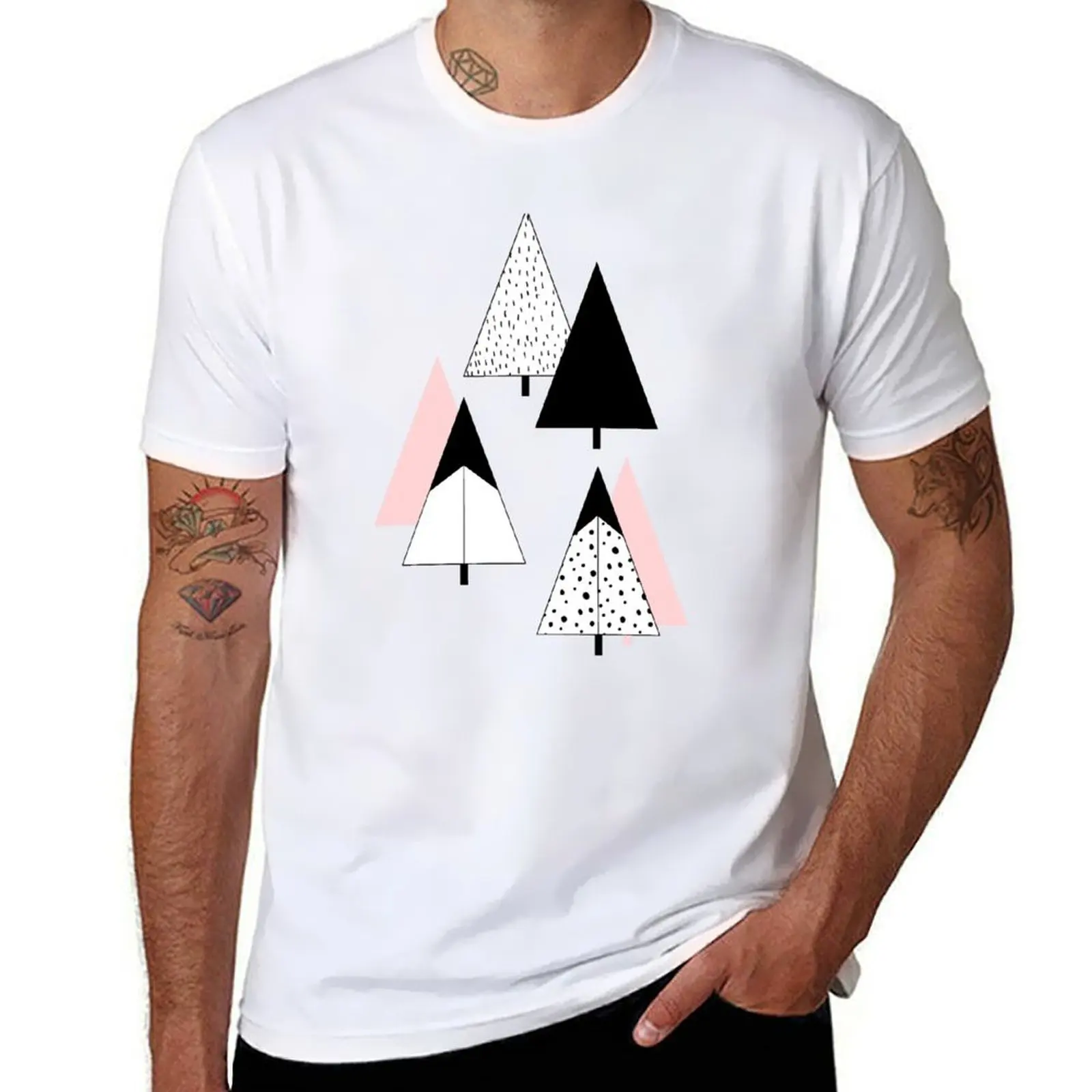 

Pine Trees Pink T-Shirt funny t shirts cotton man t shirt cotton T-Shirt