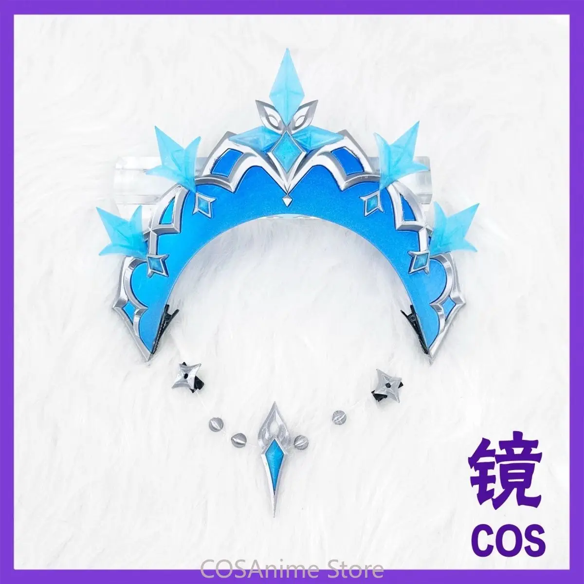 Genshin Impact Anastasia Snezhnaya Tsaritsa Anime Game Cosplay Crown Necklace Earrings Full Set Halloween Roly Play Props view 4