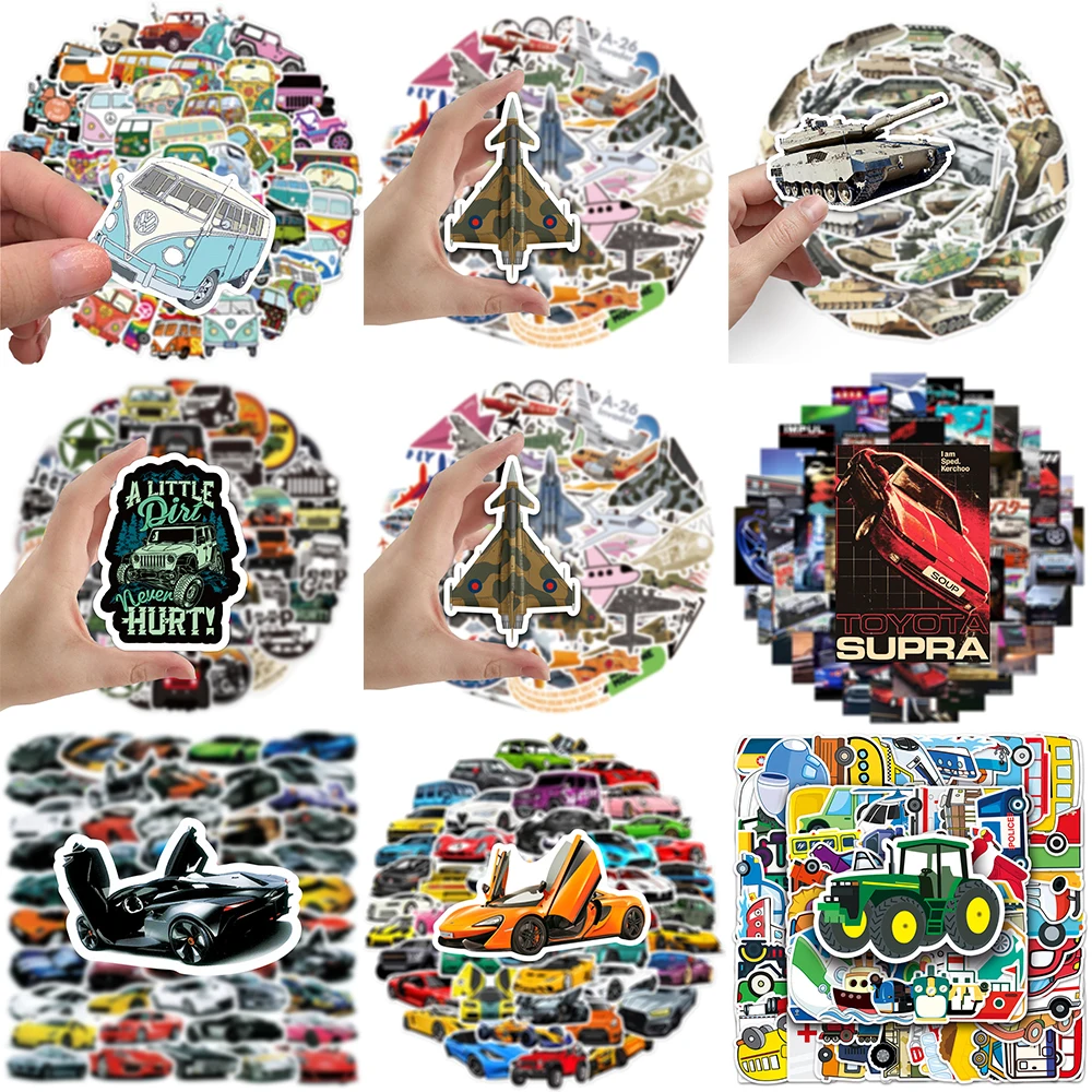 10/30/50PCS Vehicles Stickers Series Motorcycle Sports Car Tank Graffiti Laptop Suitcase Skateboard Helmet Decoration Wholesale