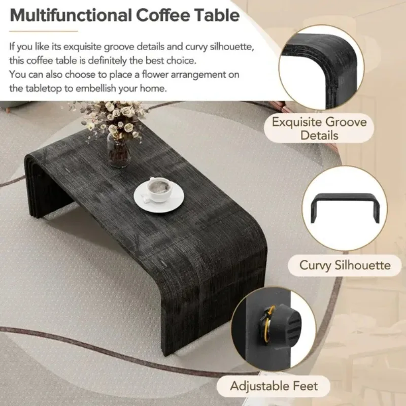 أثاث المنزل تسليط Wabi Sabi Furniture Whon Room طاولة طعام لغرفة النوم مكتب خشبي طاولات ركن القهوة السوداء #6