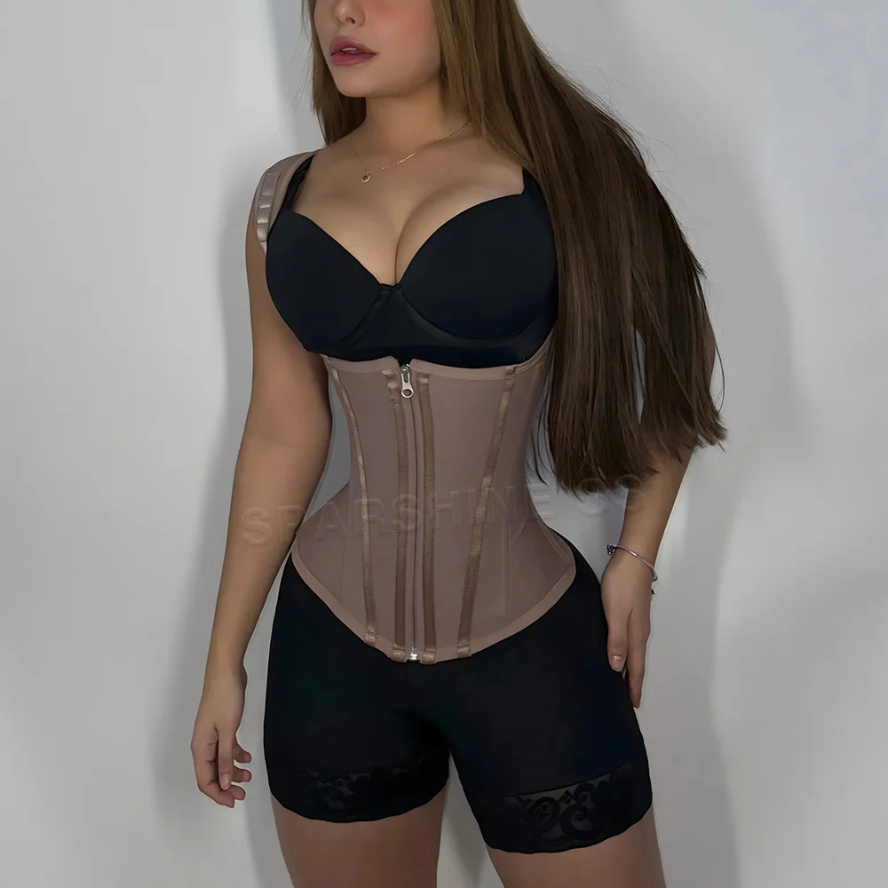 Fajas Colombianas Corsetto per allenamento in vita Doppia compressione Body Shaper Controllo della pancia Cintura dimagrante per pancia piatta con