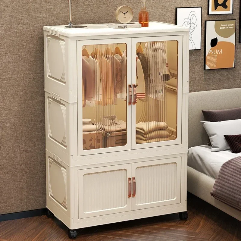 Simple Household room For  Organizing Box  Wardrobe  Storage Cabinet Folding Free Installation Locker