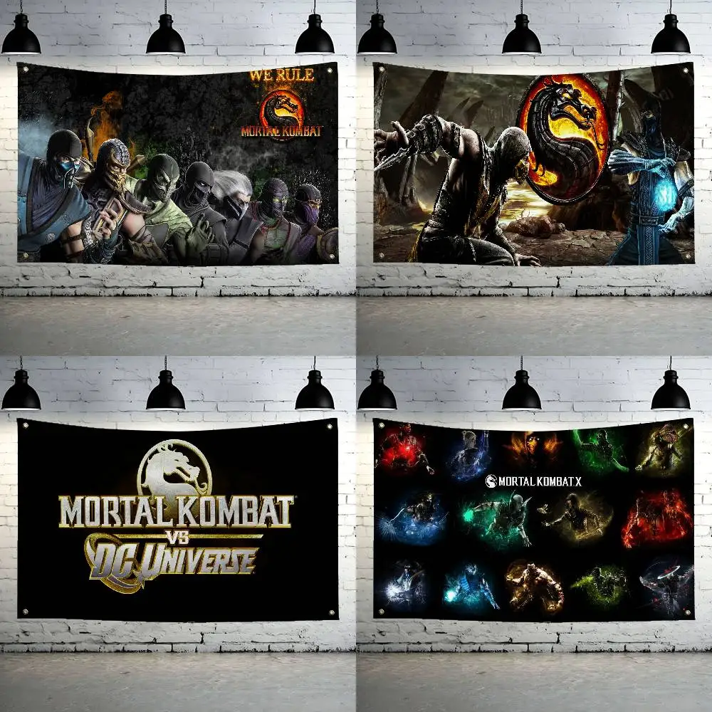 M-MortalS K-Kombat X Flag Banners Garage Car Tapestry Flag Garage Outdoor Decor Bedroom