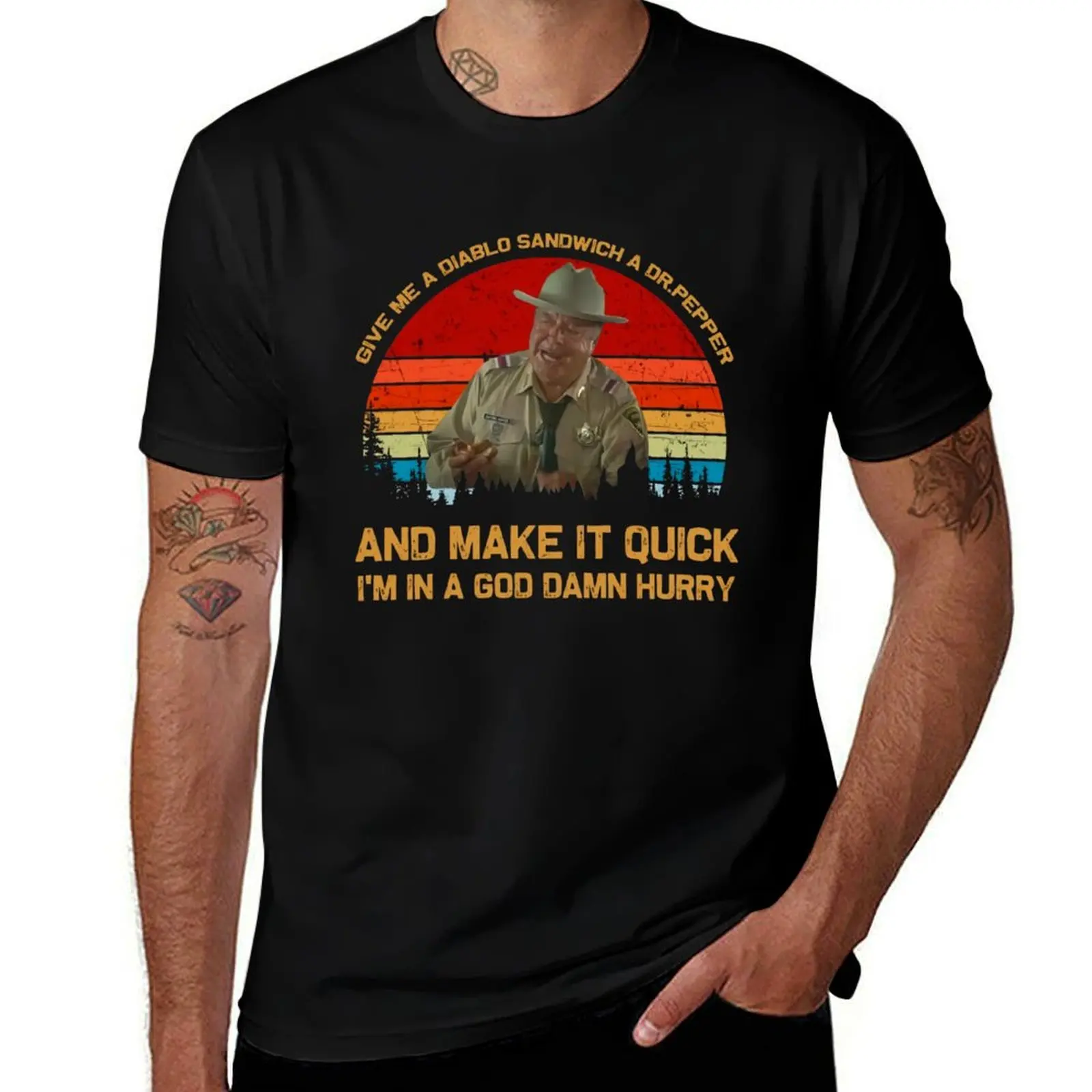 give me a Diablo Sandwich a dr Pepper and Make it Quick T-Shirt Outdoor Working T-Shirt