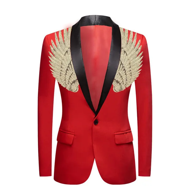 Männer Anzug Sänger Bunte Pailletten Flügel Blazer Bühne Tragen Leistung Plus Größe Outwear