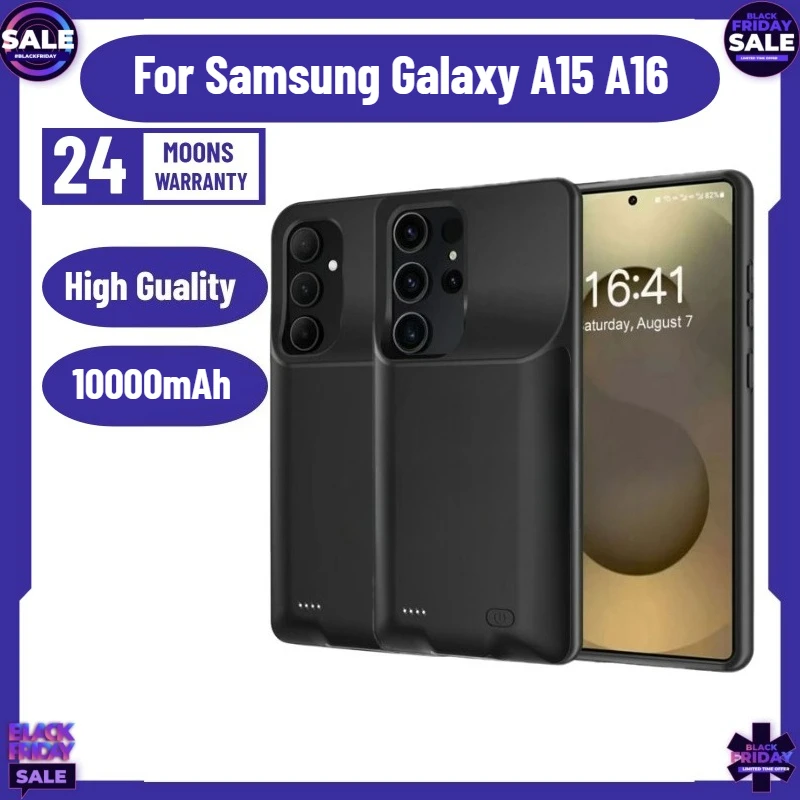 

Battery Charger Case 10000mAh for Samsung Galaxy A15 A16 Powerbank Charging Cover Battery Pack Power Case