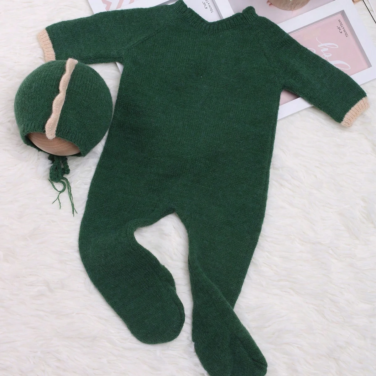 Ylsteed Knitted Newborn Dinosaur Outfit for Photo Shooting Baby Boy Photography Clothes Cute Animal Design Jumpsuit