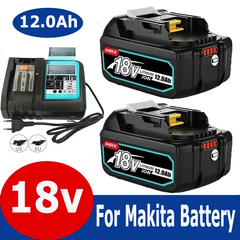 100% original BL1860 Rechargeable Battery 18V 12000mAh Lithium ion for Makita 18v Battery BL1840 BL1850 BL1860B LXT400 + Charger