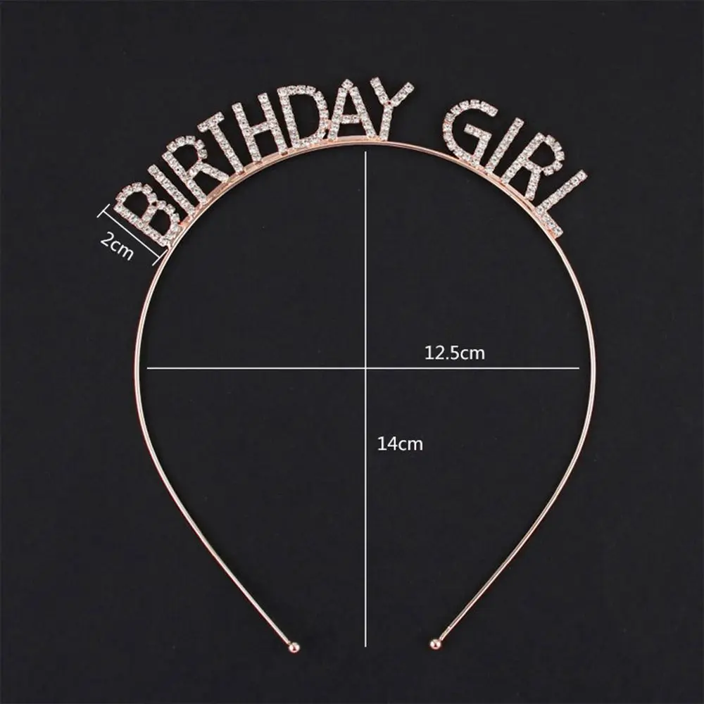 

Birthday Gift Alloy Letter Birthday Decoration Female Jewelry Korean Style Hair Hoop Rhinestone Crown Happy Birthday Headband
