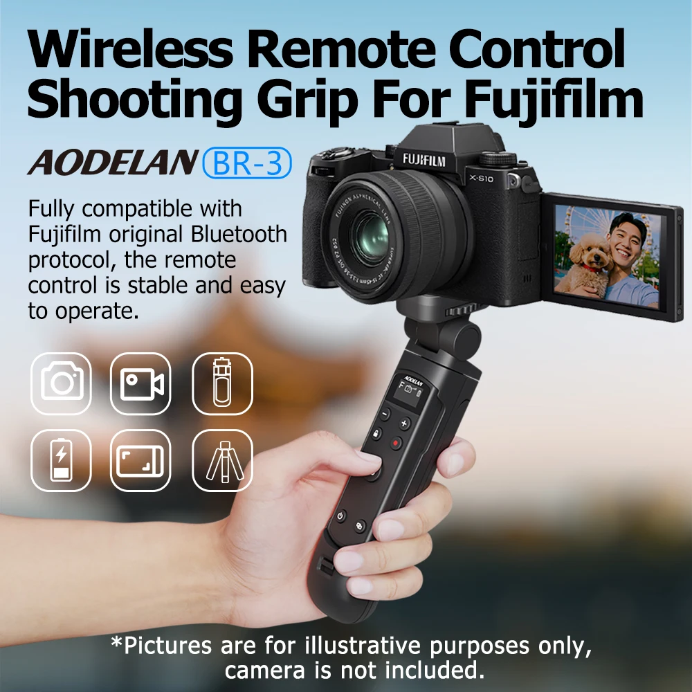 

AODELAN TG-BT1 Shooting Grip with Wireless Remote for Fujifilm X-T50 X100VI X-S20 X-H2S X-H2 X-T5 X-T4 X-M5 X-T30 II X-T30 X-S10