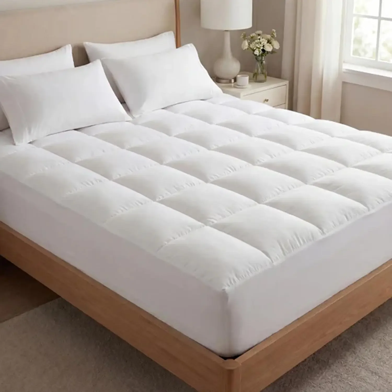 Premium Quilted 1000GSM Luxury Extra Thick Mattress Topper - Breathable & Fluffy Soft, with 8-21 inch Deep Pocket, Hotel-Style P