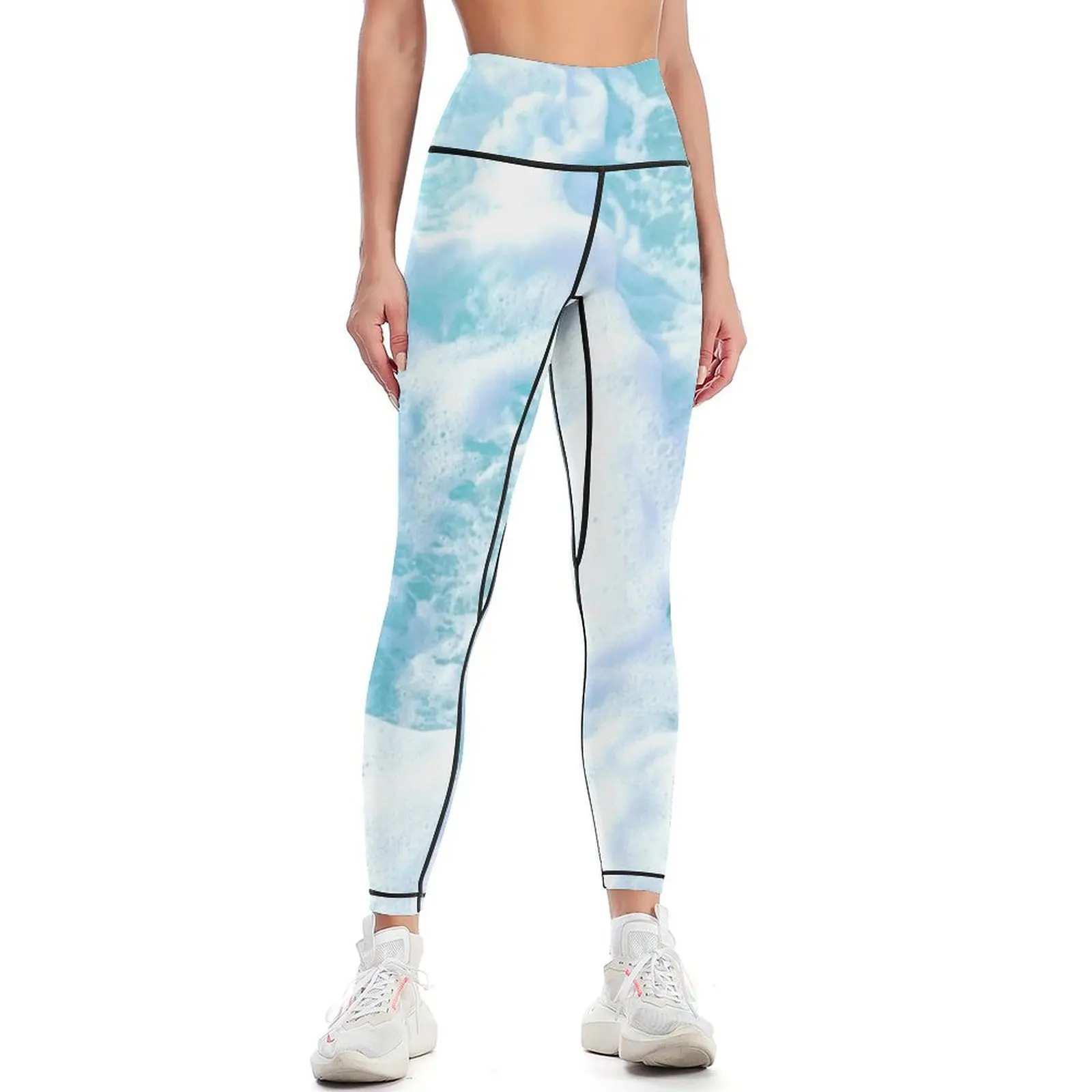 

ocean waves Leggings sporty woman gym Women's fitness Womens Leggings