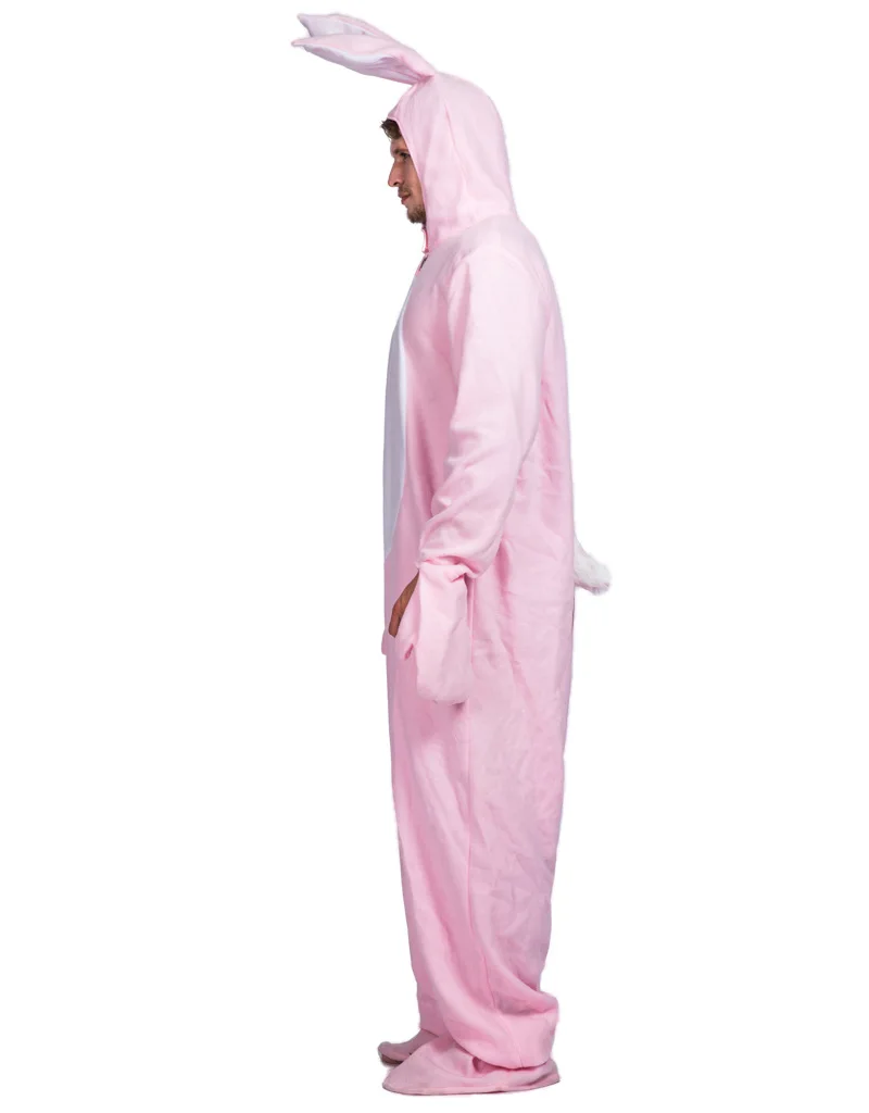 Hete Verkoop Konijn Cosplay Schattige Roze Jumpsuit Kostuum Konijn Oor Carnaval Feest Volwassen Paaskonijn Halloween