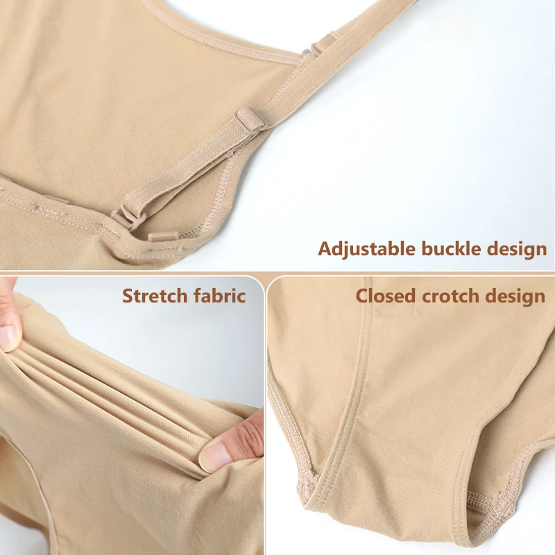 어린이 서스펜더 속옷 성인 발레 공연 의상 소녀 누드 레오타드 원피스 댄스 의상 조절 가능한 스트랩