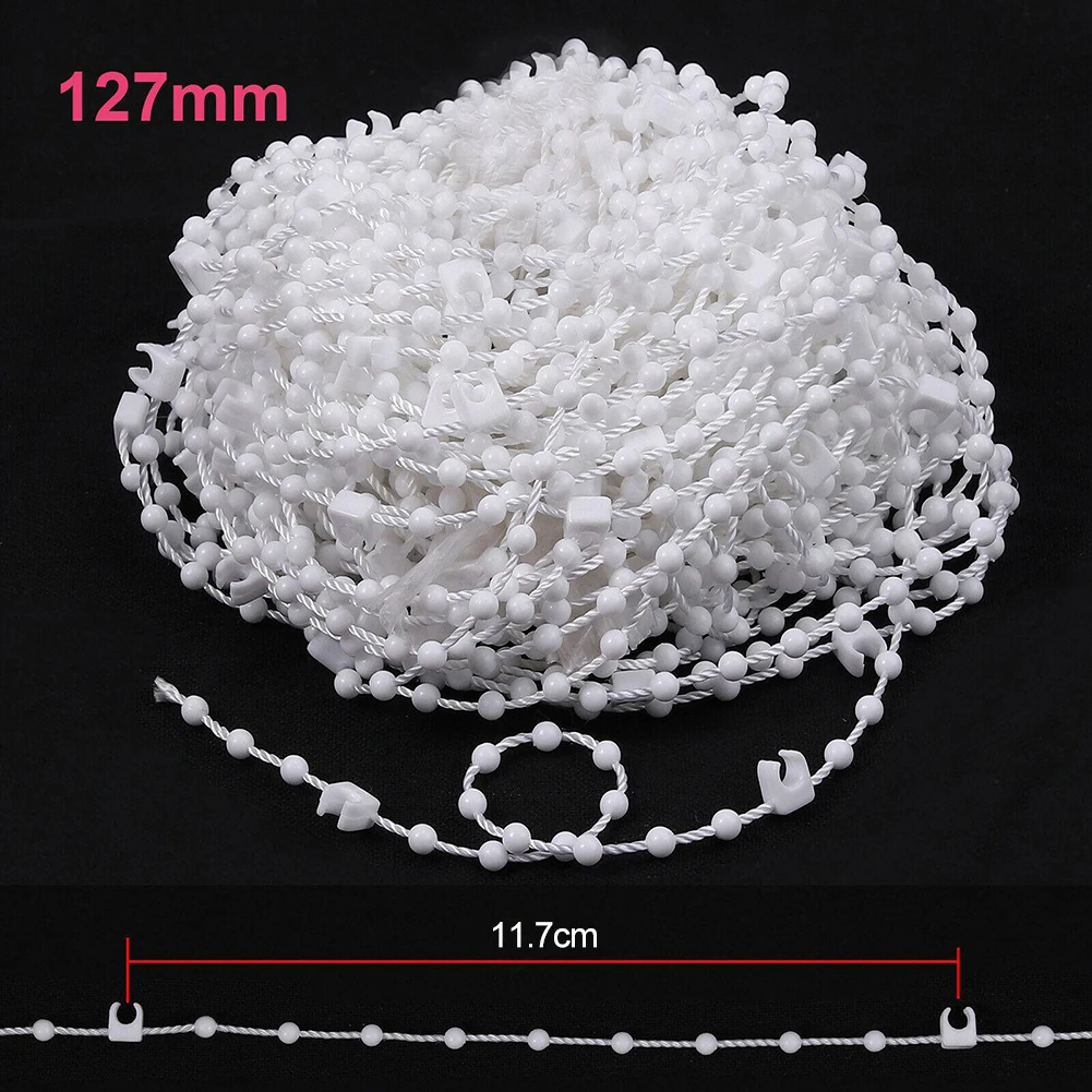 89mm/127mm 20 Metres Vertical Blind Bottom Slat Link Chain Cord Parts White For Room Window Blinds Tool Parts