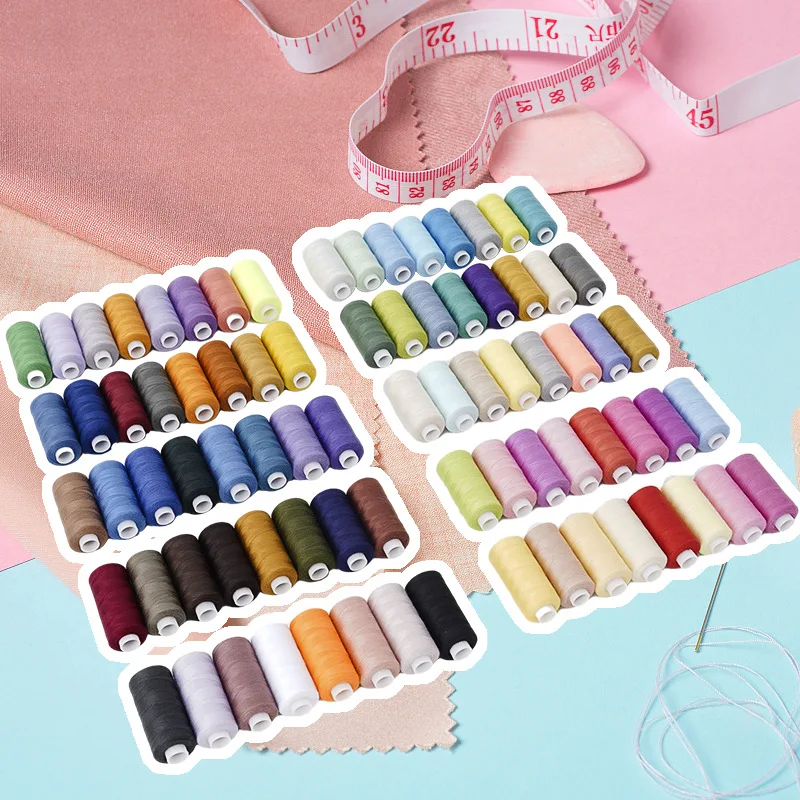 10 Colors/Set Yarn 402 100% Polyester Durabl 400 Yard Each Spool Sewing Thread Roll Machine Hand Embroidery  For Home Sewing Kit