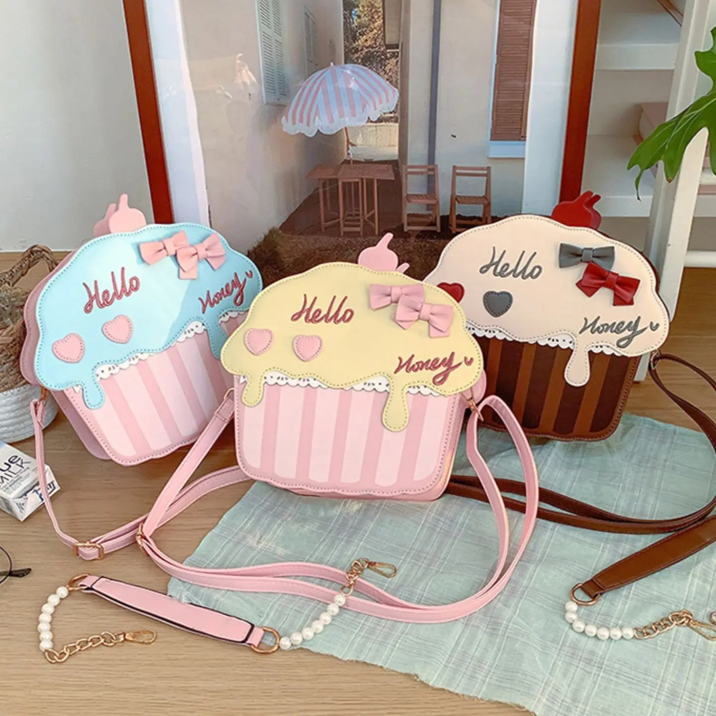 Cute Creative Cupcake Messenger Bag Girls Exquisite Fashion Shoulder Bag Children High Value Versatile Sweet Girls' Bags