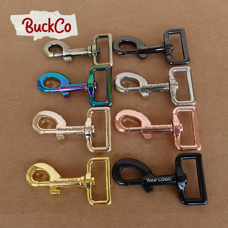 20pcs/lot Engraved 8 kinds of color metal plating hook buckle 30mm rotatable hardware for DIY dog collar backpack strap