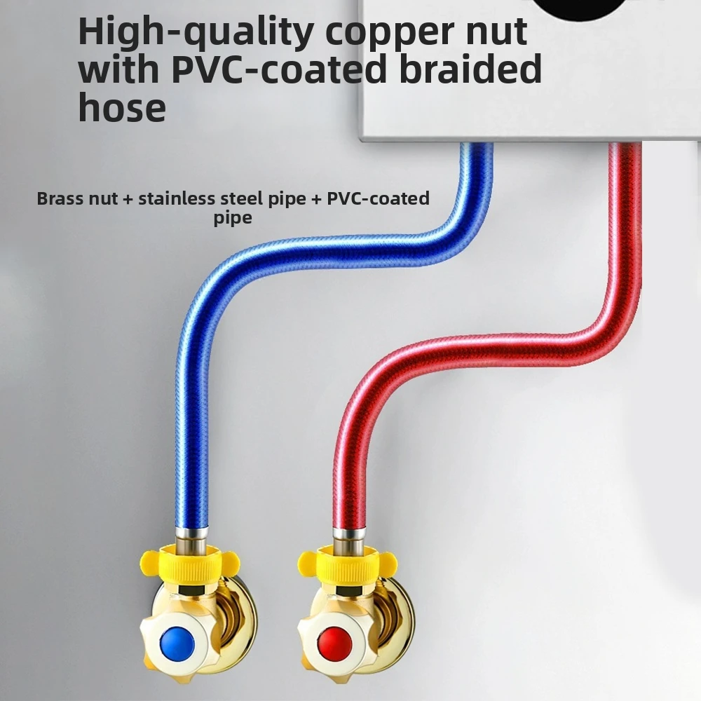 Universal G1/2 Inch Faucet Braided Water Pipe 20/50/80cm Stainless Steel Braided Hose High Pressure Explosion-Proof