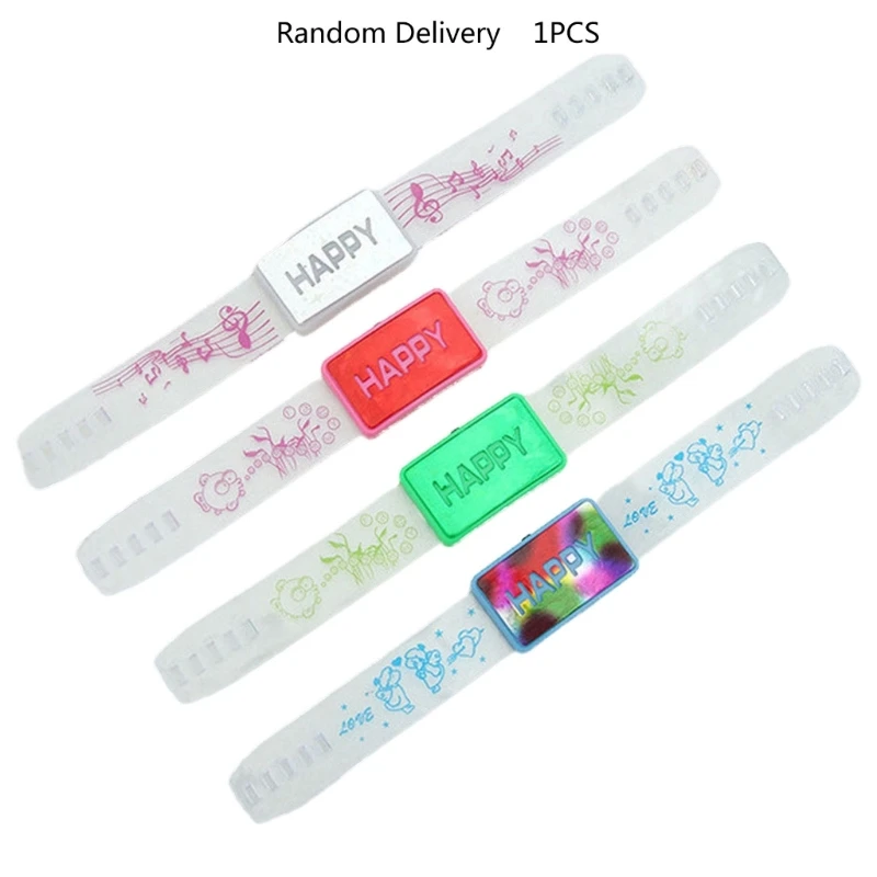 

Light Up Wristband Happy Bracelet Glowing Arm Wrist Bands Ornament for Children Festival Decor