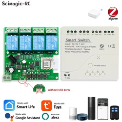 Zigbee Smart Switch Wifi Relay Module Home Automation 12V 24V 110V 220V APP Remote Control Compatible With Alexa Google Home