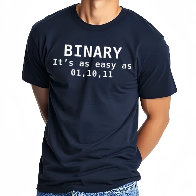 ثنائي It's As 01,10,11, camisetas con estampado divertido para hombre, camiseta transpirable, ropa de calle d #5