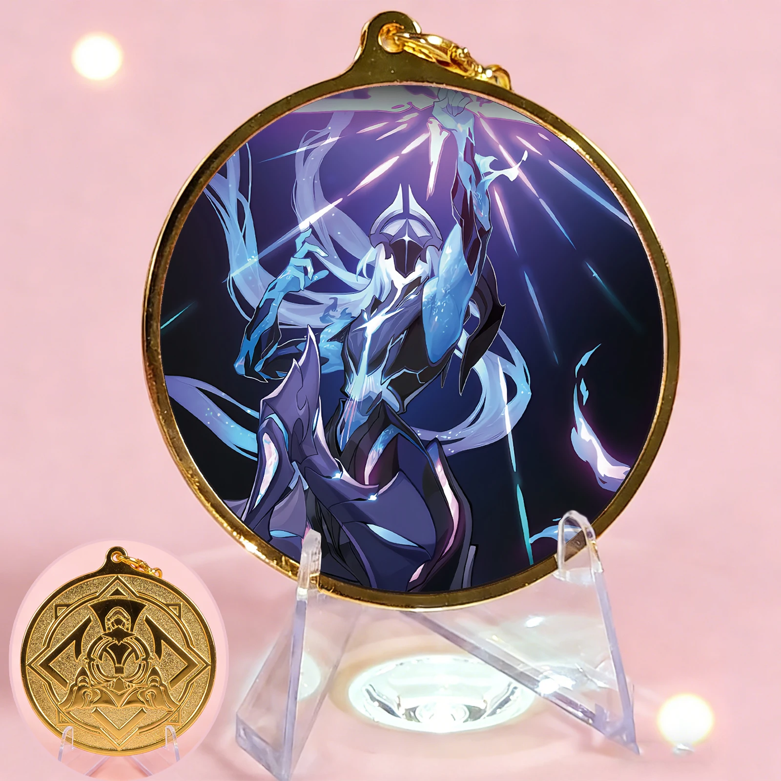 

Honkai Star Rail Lan Keychain The Hunt Aeon Reignbow Arbiter Commemorative Coin Metal Alloy Relief Badge Pendant Anime Gift