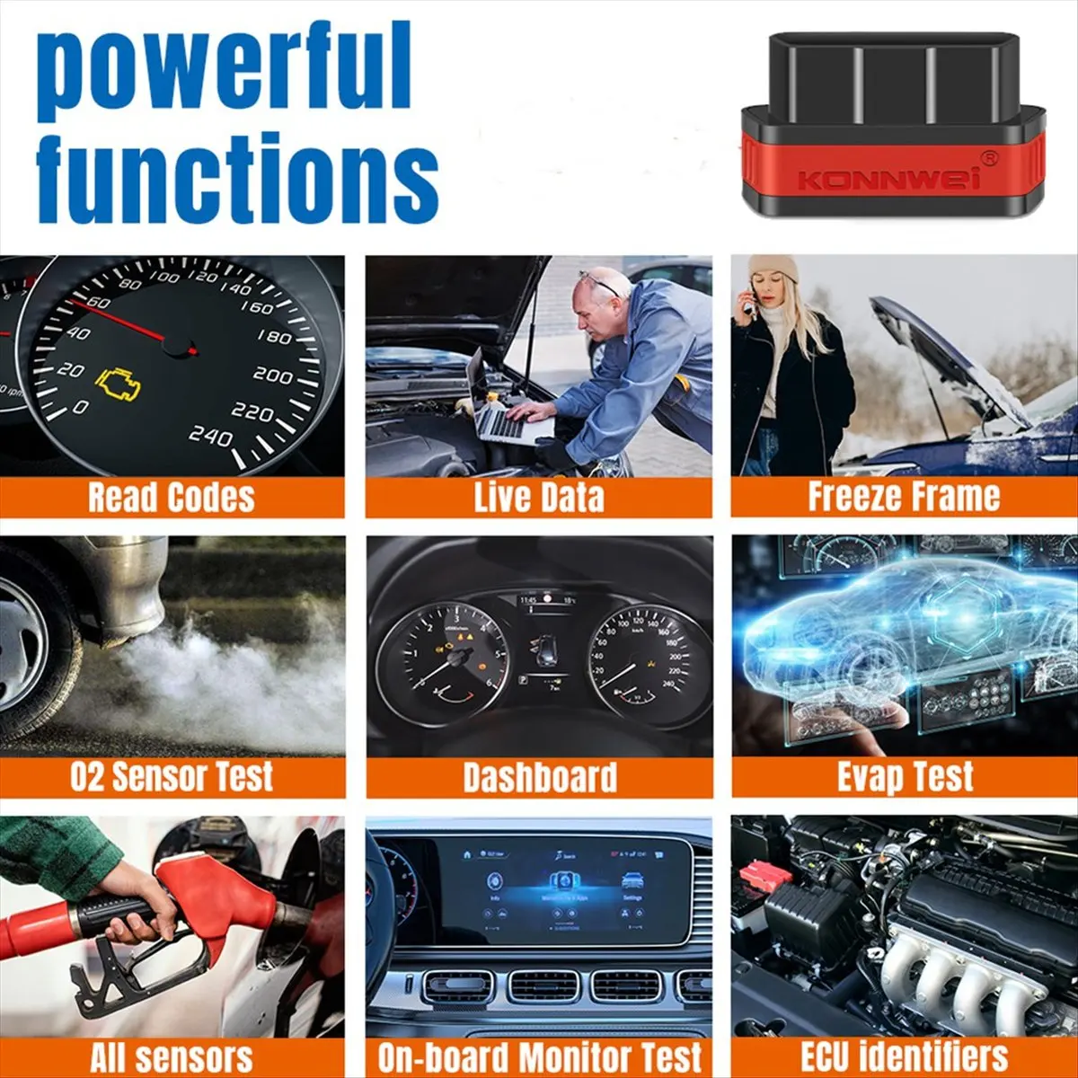 ABAN  KW901 V1.5 Bluetooth 5.0 for Android/IOS OBDII OBD2 Scanner V1 5 Auto Car Diagnostic Tools